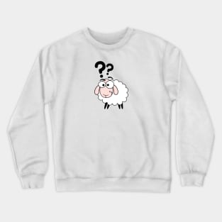 White sheep with question mark Crewneck Sweatshirt